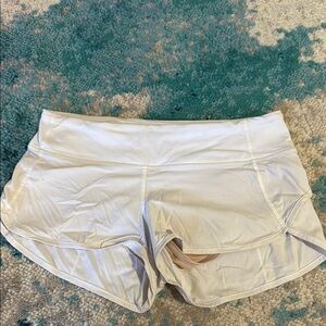 Lululemon White speed up Shorts